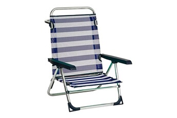 chaise de plage 1 aluminium multiposition pliable 79,5 x 59,5 x 56 cm