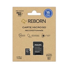 Carte mémoire Micro SD Class 10 UHS I U1 Reconditionnée Reborn + Adaptateur - vue 4
