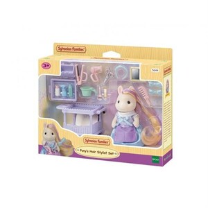 Sylvanian Families - Le Salon Coiffure - Maman Poney Et Kit De Coiffure - Figurines 5644 Prêtes à Jouer