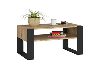 table basse akord table à café table basse domi chêne artisan 92 cm couleur noir 92x53x45 cm