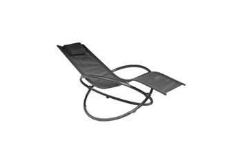 chaise longue - transat proloisirs lit de soleil de jardin pliant cercle en acier - toile en tpep - anthracite/graphite