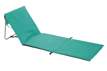 chaise longue - transat pegane lot de 2 matelas de plage en acier et polyester coloris bleu - l 160 x p 54 x h 4 cm