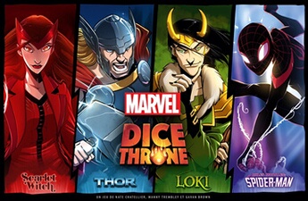 Jeu de stratégie Dice Throne Marvel Thor, Loki, Spider-Man, Scarlet Witch