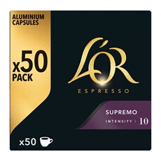 Café Capsules Supremo Intensité 10 Compatibles Nespresso 'or La Boîte De 50 Capsules