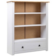 Vidaxl Blanc Bibliothèque 80X35x110 Cm Pin Massif Assortiment Panama