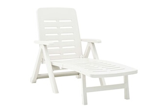 Chaise longue pliable Plastique Blanc