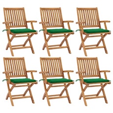 VIDAXL - Chaises pliables de jardin - Bois de teck - Lot de 6