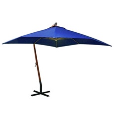 Zweefparasol met paal 3x3 m massief vurenhout azuurblauw313779
