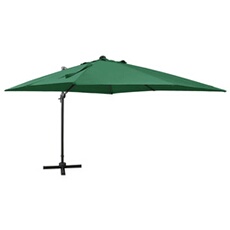 Zweefparasol met paal en LED-verlichting 300 cm groen312345