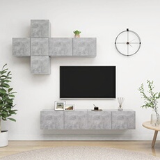 VIDAXL - Ensemble de meuble TV - 7 pièces - Gris béton