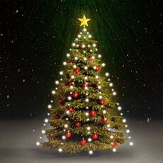 VIDAXL - Guirlande lumineuse filet pour sapin - 150 LED - Blanc froid - 150 cm