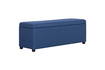 banc coffre vidaxl banc avec compartiment de rangement 116 cm bleu polyester