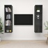 Meuble TV Mural 2 Pièces Blanc - Étagères Flottantes Avec Portes, Bois D'ingénierie | Pour Salon Moderne, Rangement Discret