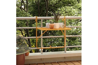 table de jardin vidaxl table de balcon jaune 60x40 cm acier