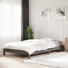 Bed stapelbaar 75x190 cm massief grenenhout grijs820409