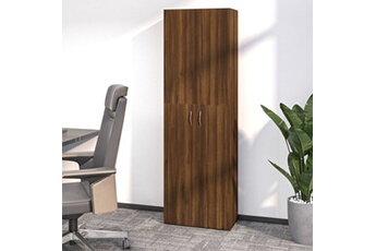 armoire de bureau vidaxl armoire de bureau chêne marron 60x32x190 cm bois d'ingénierie