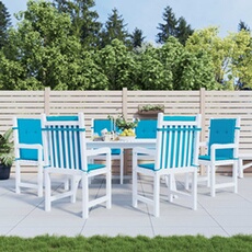 Tuinstoelkussens 6 st 100x50x3 cm oxford stof blauw314135