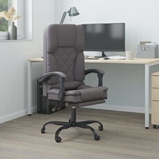 VIDAXL - Fauteuil de bureau inclinable - Massage - Gris