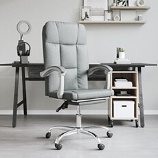 Vidaxl Gris Fauteuil Inclinable De Bureau Foncé Tissu
