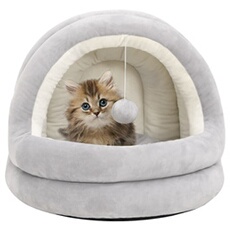 Vidaxl Gris Lit Pour Chat 40X40x35 Cm Et Crème Panier Corbeille Couchage