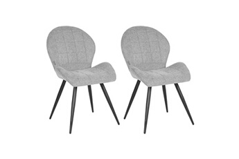 chaise label51 chaises à manger lot de 2 sil 51x64x87 cm zinc tissage