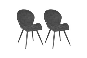 chaise label51 chaises à manger lot de 2 51x64x87 cm tissage anthracite