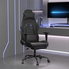 VIDAXL - Chaise Gaming - Fauteuil de Bureau avec Repose-pieds - Noir