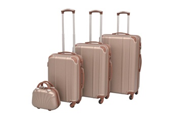 valise vidaxl ensemble de valises à roulettes quatre pièces champagne