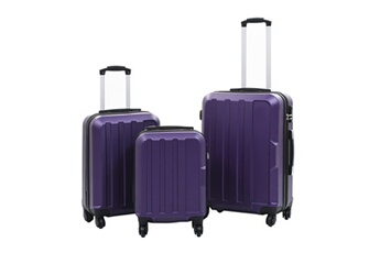 valise vidaxl valise rigide 3 pcs violet abs
