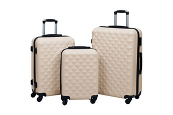 valise vidaxl ensemble de valises rigides 3 pcs doré abs