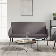 vidaXL - Banc - Similicuir - Gris - 110x76x80 cm