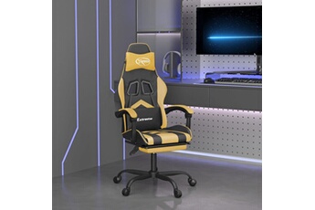 chaise gaming vidaxl chaise de jeu pivotante et repose-pied noir et doré similicuir