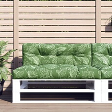 VIDAXL - Coussin de palette - Ensemble de 2 - Motif feuilles