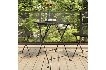 table de jardin vidaxl table de bistrot pliante noir 55x54x71 cm résine tressée
