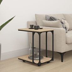 vidaXL - Table d'appoint avec roulettes - 50x35x55,5 cm - Chêne Sonoma