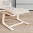 VidaXL Repose-Pied Confortable Avec Coussin - Tabouret En Bois De Bouleau Massif, Siège Moderne En Tissu Crème Pour Salon, Chambre Et Détente