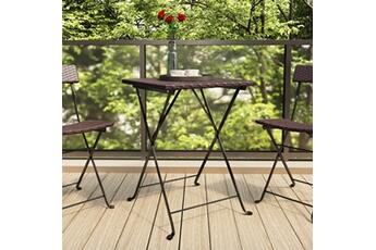 table de jardin vidaxl table de bistrot pliante marron 55x54x71 cm résine tressée