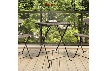 table de jardin vidaxl table de bistrot pliante gris 55x54x71 cm résine tressée