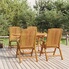Lot De 2 Chaises De Jardin Inclinables En Bois D'Acacia - Fauteuils Terrasse Avec 5 Positions, Accoudoirs, Capacité 110 Kg