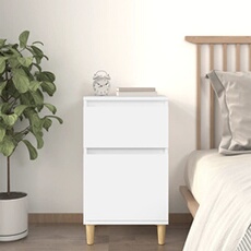 VIDAXL - Table de Chevet - Scandinave - Blanc