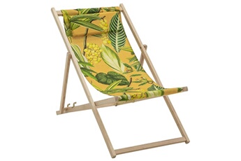 autre matériels de camping et randonnée madison chaise de plage en bois la grave 55x90x87 cm jaune