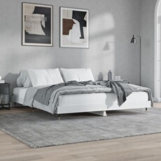 Bedframe LED massief hout wit 120x200 cm832149