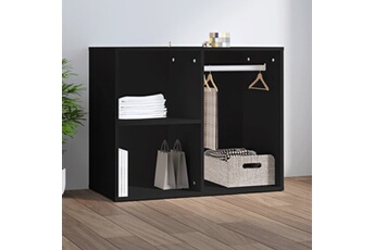 caisson et casier de bureau vidaxl armoire de dressing noir 80x40x65 cm bois d'ingénierie
