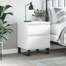 VIDAXL - Table de Chevet - 40x35x50 cm - Blanc