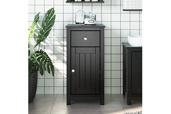 armoire de salle de bain berg noir 40x34x80 cm pin massif
