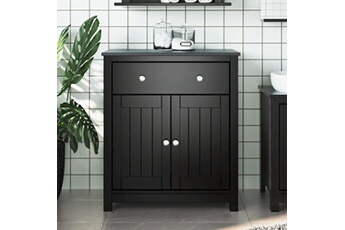meuble de salle de bain vidaxl armoire de salle de bain berg noir 69,5x34x80 cm pin massif