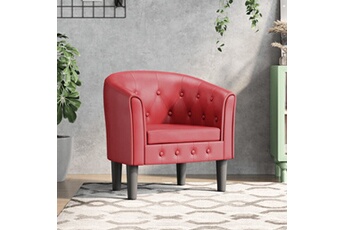 fauteuil de salon vidaxl fauteuil cabriolet rouge bordeaux similicuir