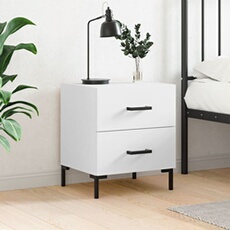 vidaXL - Table de chevet - Bois - Blanc - 40 x 35 x 47,5 cm