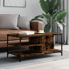 Vidaxl Salontafel 100X50x45 Cm Bewerkt Hout Gerookt Eikenkleurig835306