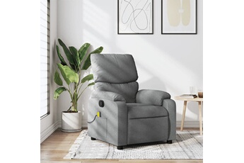 fauteuil de massage inclinable gris clair tissu